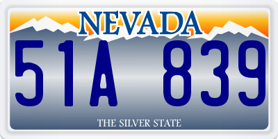 NV license plate 51A839