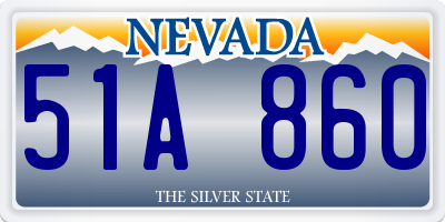 NV license plate 51A860