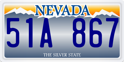 NV license plate 51A867