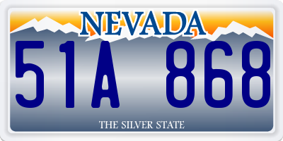 NV license plate 51A868