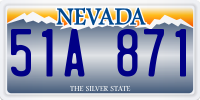 NV license plate 51A871