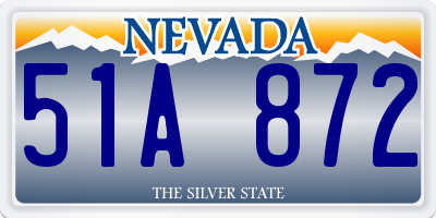 NV license plate 51A872