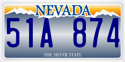 NV license plate 51A874