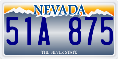 NV license plate 51A875