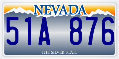 NV license plate 51A876