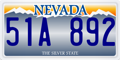 NV license plate 51A892