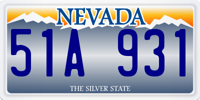 NV license plate 51A931