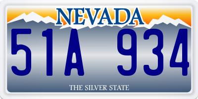 NV license plate 51A934