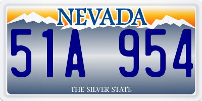 NV license plate 51A954