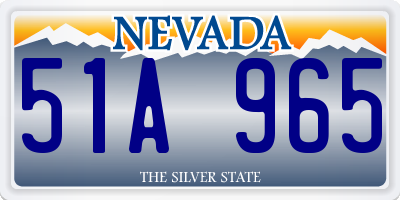 NV license plate 51A965