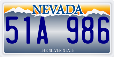 NV license plate 51A986