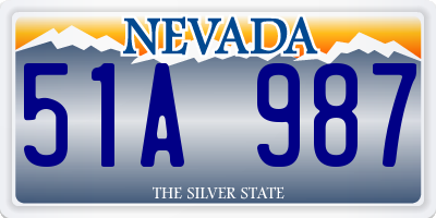 NV license plate 51A987