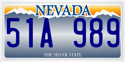 NV license plate 51A989