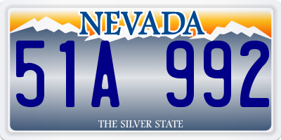 NV license plate 51A992