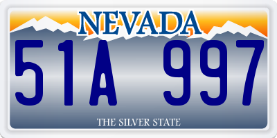 NV license plate 51A997