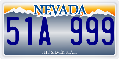 NV license plate 51A999