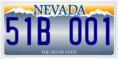 NV license plate 51B001