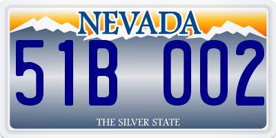 NV license plate 51B002