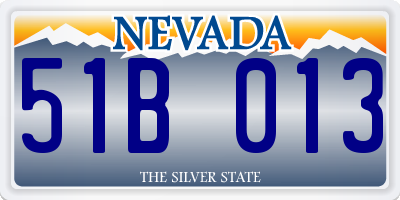 NV license plate 51B013
