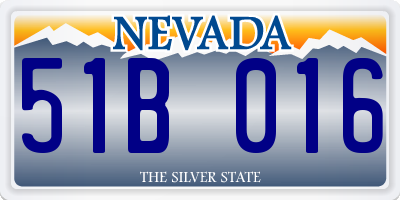NV license plate 51B016