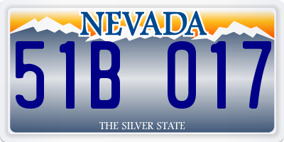 NV license plate 51B017