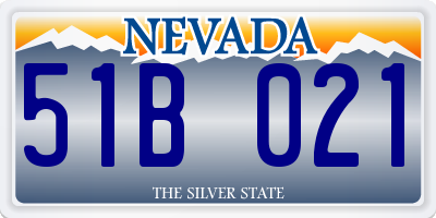 NV license plate 51B021