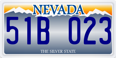 NV license plate 51B023