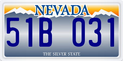 NV license plate 51B031