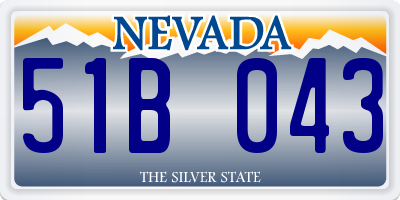 NV license plate 51B043