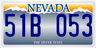 NV license plate 51B053