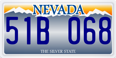 NV license plate 51B068