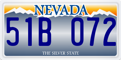 NV license plate 51B072