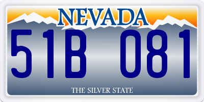 NV license plate 51B081