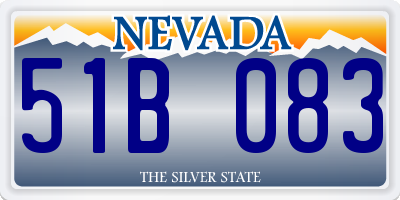 NV license plate 51B083