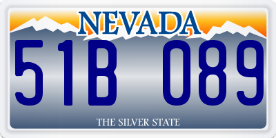 NV license plate 51B089