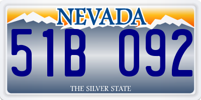 NV license plate 51B092