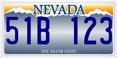 NV license plate 51B123