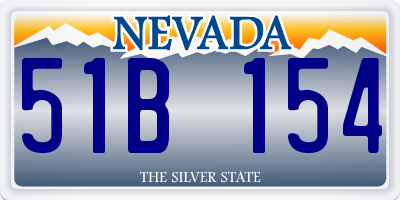 NV license plate 51B154