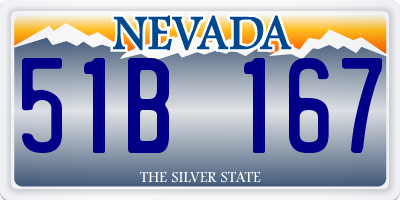 NV license plate 51B167