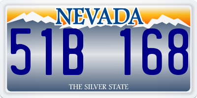 NV license plate 51B168