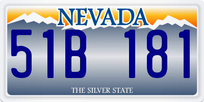 NV license plate 51B181