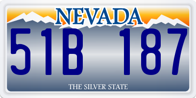 NV license plate 51B187