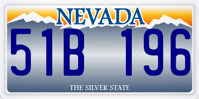 NV license plate 51B196