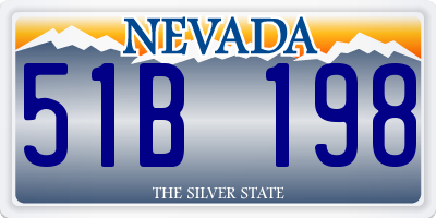 NV license plate 51B198