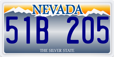 NV license plate 51B205