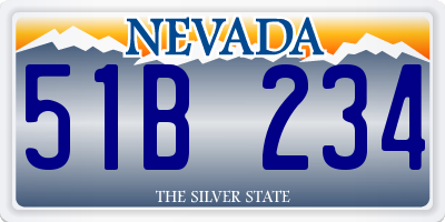 NV license plate 51B234