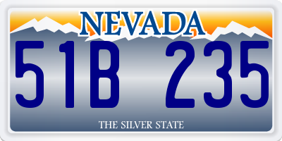 NV license plate 51B235