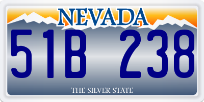 NV license plate 51B238