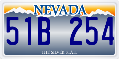 NV license plate 51B254