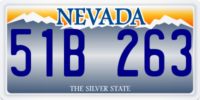 NV license plate 51B263